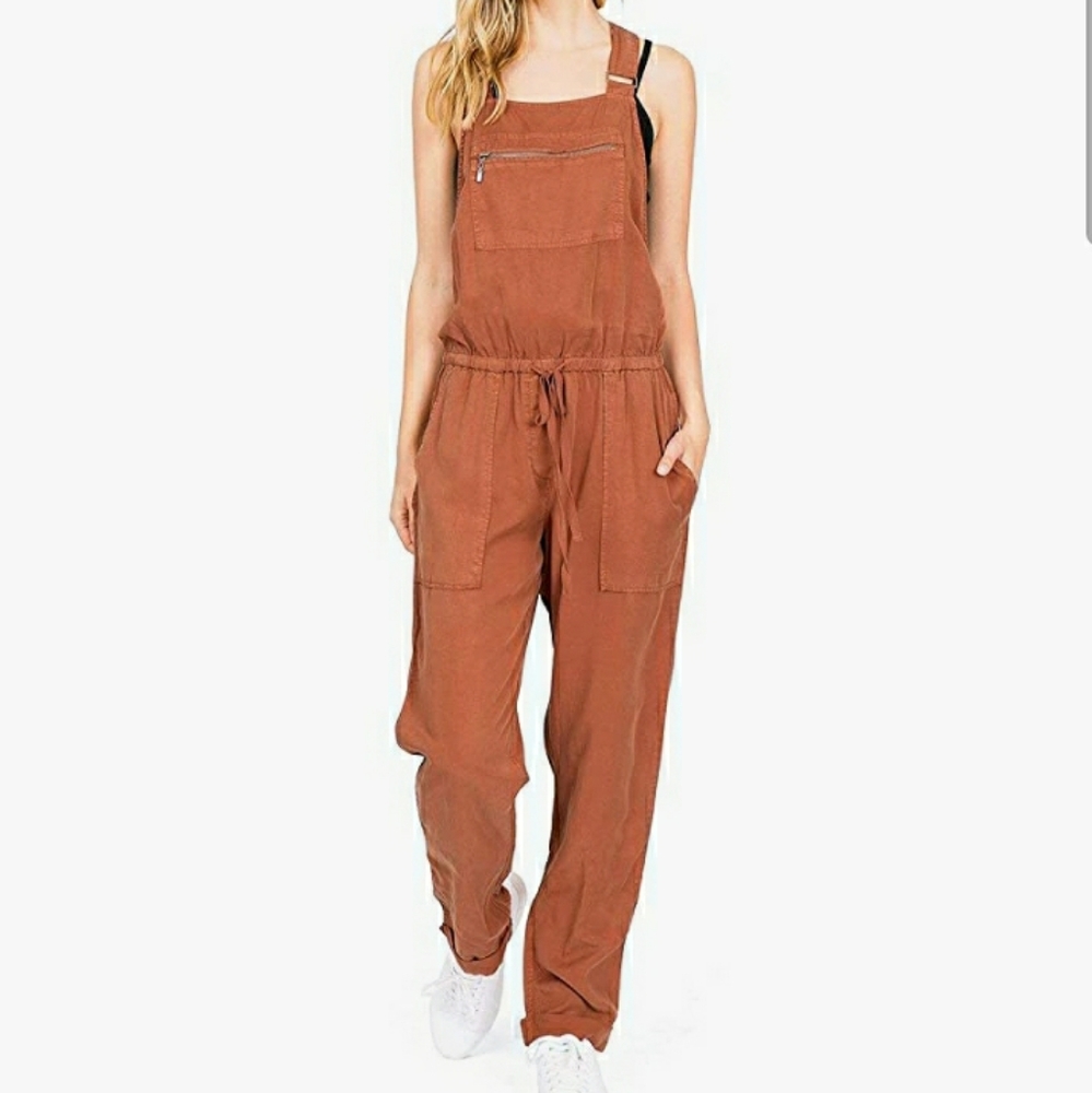 Love Stitch Chambray burnt orange Jumpsuit overall